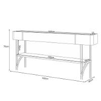 Estante Home Theater Bold E Aparador Vivant E Mesa De Centro Cadenza Castanho Off White – Hb Móveis - 5