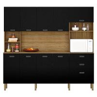 Cozinha Ambiente Intense 10 Portas E 2 Gavetas Freijó Nero - Kits Paraná - 2