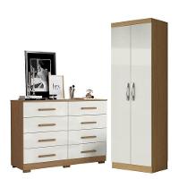 Cômoda 8 Gavetas 2014148 E Armário Multiuso New 2000192 Atacama Off White - Aramóveis - 1