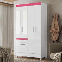 Guarda Roupa Infantil Madri 4 Portas Branco Flex Com Espelho - Moval - 7