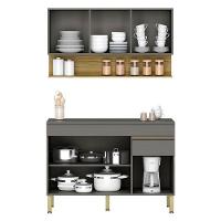Cozinha Modulada Line Composição 6 Gris Freijó - Kits Paraná - 2