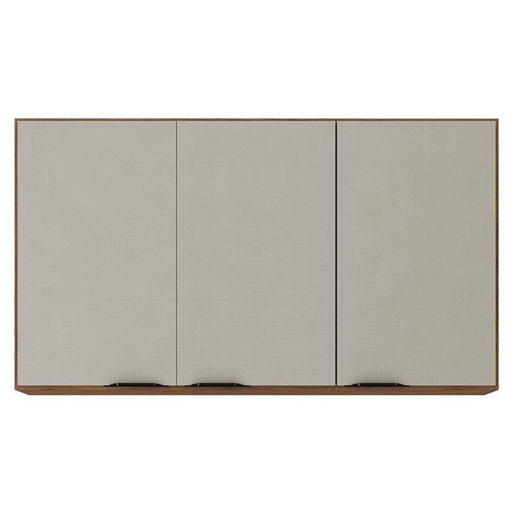 Armário Aéreo Para Cozinha Firenze 3 Portas Amêndola Touch Nude Prime Tx - Demóbile - 1