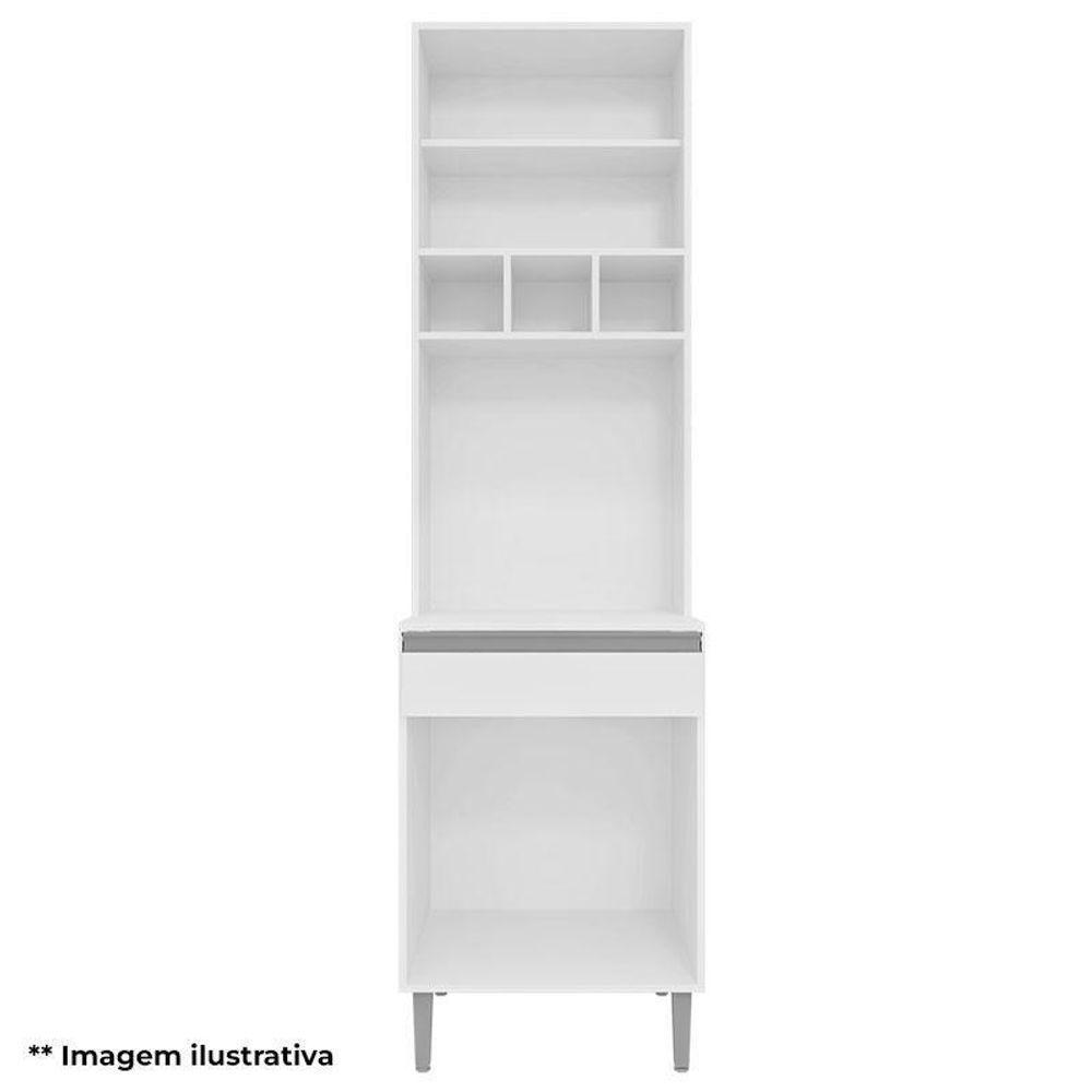 Armário Paneleiro Duplo Andréia Amêndoa Branco - Ajl - 3