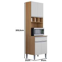 Armário Paneleiro Duplo Andréia Amêndoa Branco - Ajl - 2