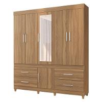 Cômoda Flora E Guarda Roupa Casal Guarujá Amêndola Touch - Demóbile