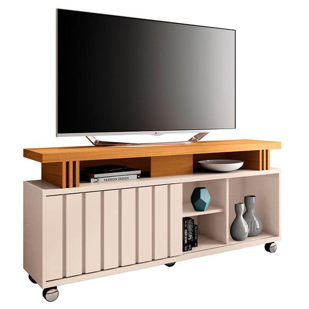 Rack Bancada Rivera 1.3 Com Aparador Infinity Off White Cinamomo – Hb Móveis - 2