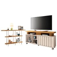 Rack Bancada Rivera 1.3 Com Aparador Infinity Off White Cinamomo – Hb Móveis - 1