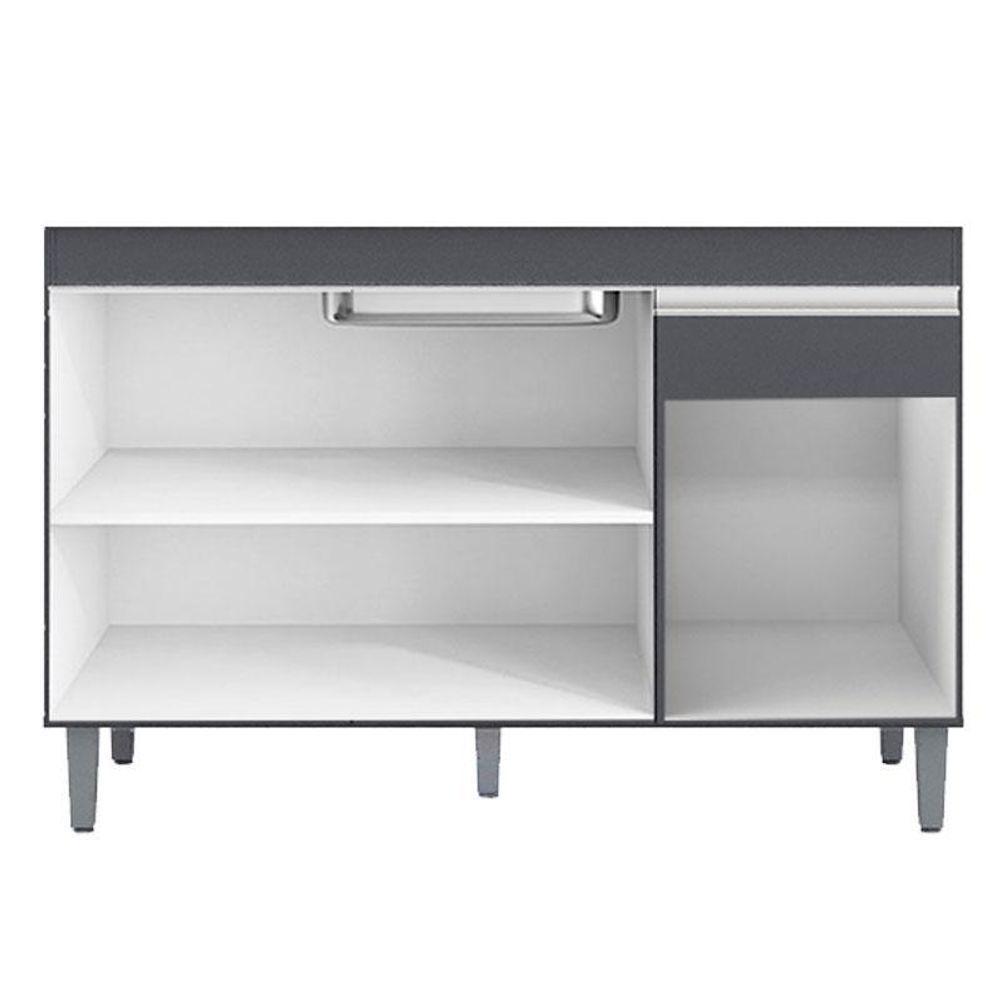 Cozinha Ambiente Vanessa E Balcão De Pia Tatiane 120 Cm Cinza Fosco - Ajl - 4