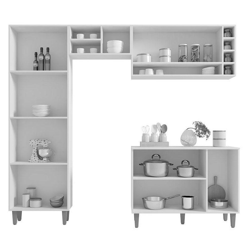 Cozinha Ambiente Vanessa E Balcão De Pia Tatiane 120 Cm Cinza Fosco - Ajl - 7