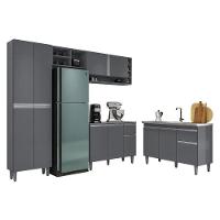 Cozinha Ambiente Vanessa E Balcão De Pia Tatiane 120 Cm Cinza Fosco - Ajl - 2