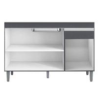 Cozinha Ambiente Vanessa E Balcão De Pia Tatiane 120 Cm Cinza Fosco - Ajl