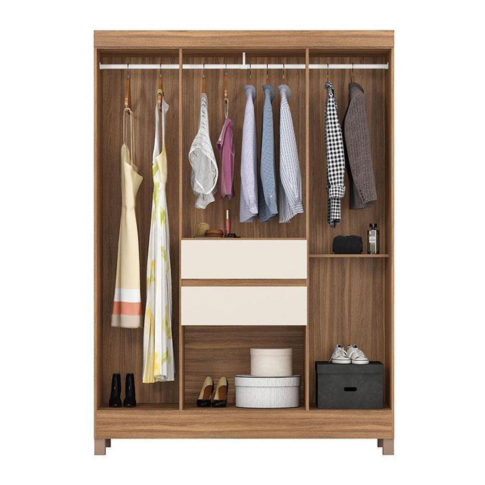 Guarda Roupa Solteiro Ecom 2 Amêndola Touch Off White – Demóbile - 3