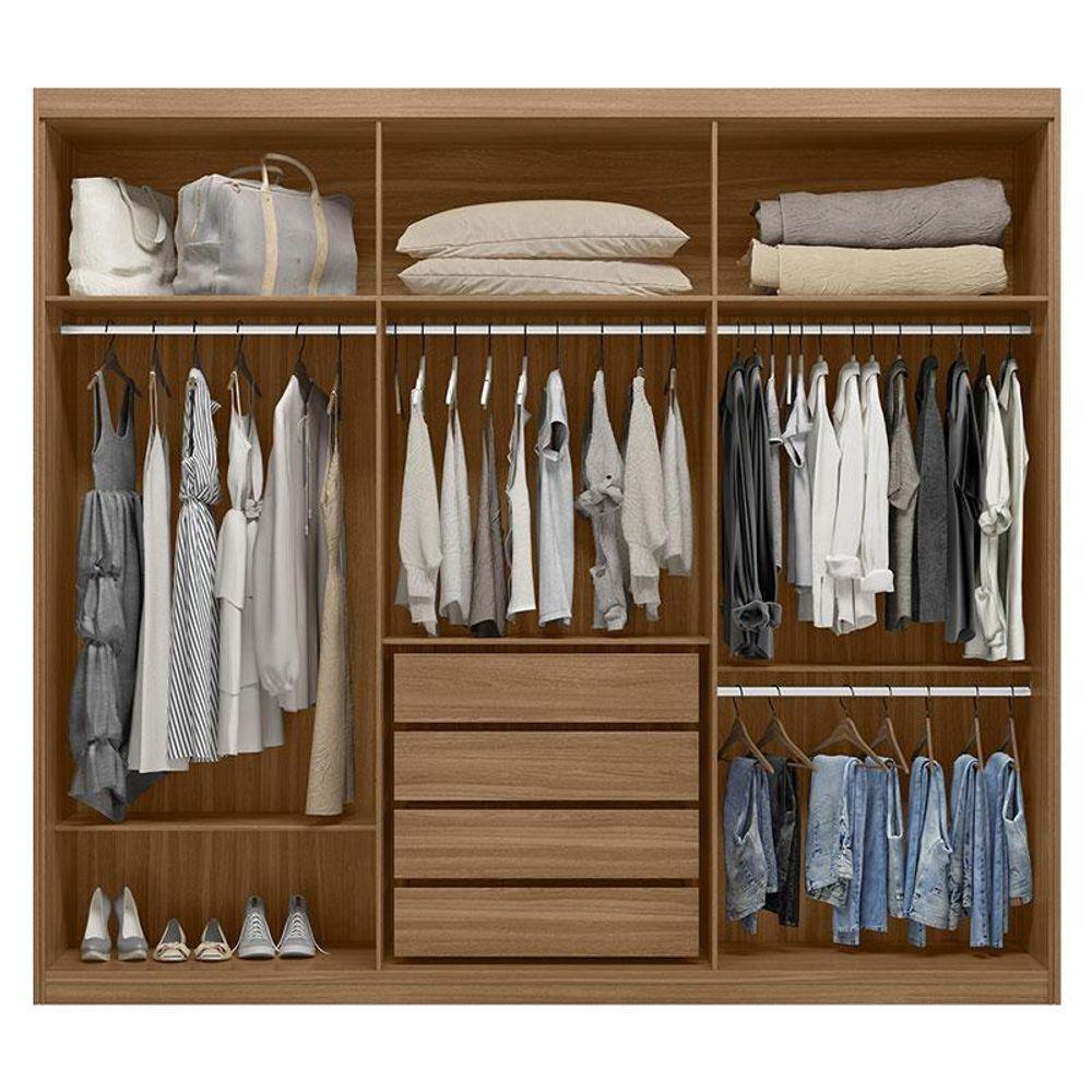 Cômoda Montevideu E Guarda Roupa Casal Venice 62480 Amendola Touch Off White - Demóbile - 5