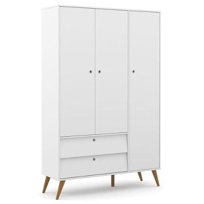 Guarda Roupa Infantil Retro Gold 3 Portas Branco Soft Eco Wood – Matic