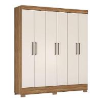 Cômoda Montevidéu E Guarda Roupa Casal Verso Amêndola Off White - Demóbile