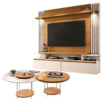 Home Suspenso Cosmo Cinamomo Off White E Kit Mesa De Centro Sky Cinamomo- Hb Móveis - 1