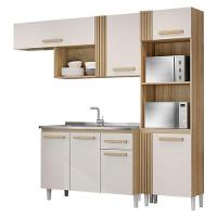 Cozinha Compacta Vitória Com Balcão De Pia Atacama Off White - Aramóveis - 1