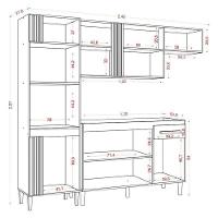 Cozinha Compacta Vitória Com Balcão De Pia Atacama Off White - Aramóveis - 3