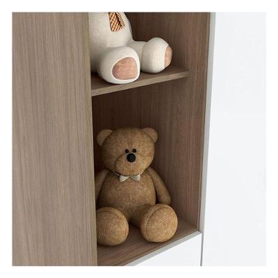 Guarda Roupa Infantil Solteiro Pique-Esconde 3 Portas Bater 2 Gavetas Branco Rústico Móveis