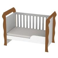 Quarto De Bebê Ariel 4 Portas Berço Mirelle Com Colchão E Cama Babá Julia Branco Acetinado Amadeirado – Carolina - 3