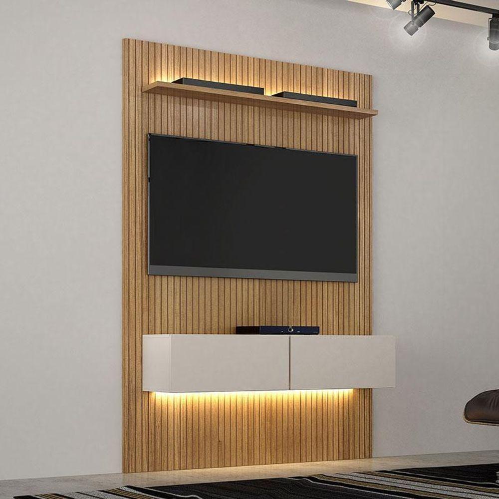 Home Suspenso Frisado Curitiba 1344 Cinamomo Off White Com Led - Valdemóveis - 2