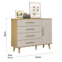 Berço Americano E Cômoda Infantil Ludmila Off White Bétula Com Colchão Ortobom - Carolina Baby - 9