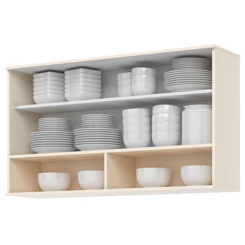 Armário Aéreo 1 Porta Basculante Ripado 120 Cm Connect Off White – Henn - 2