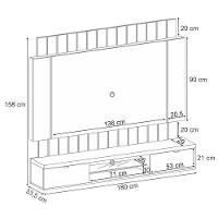 Home Suspenso Illusion 1.8 Cinamomo Off White E Aparador Infinity E Kit Mesa De Centro Sky Cinamomo- Hb Móveis - 3