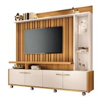 Estante Home Theater Titan Off White Cinamomo E Mesa De Centro Sky Com Tampo De Vidro Off White - Hb Móveis - 2