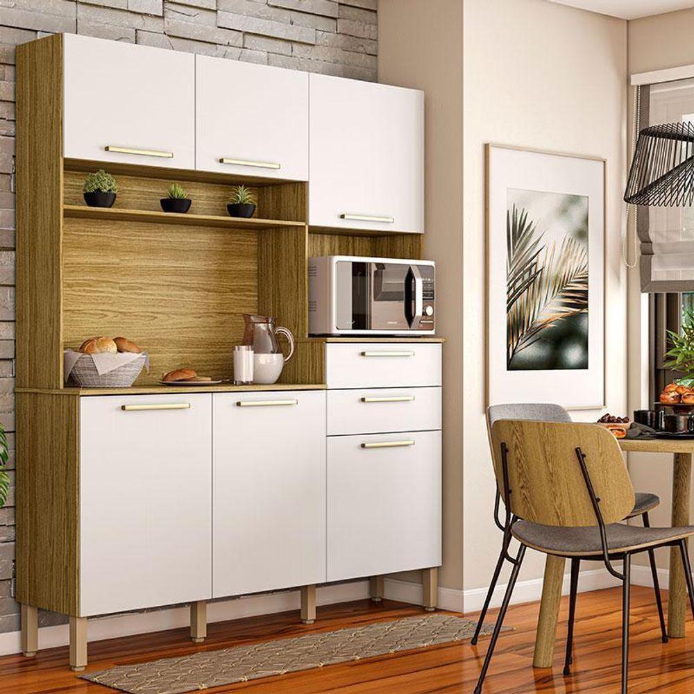 Cozinha Ambiente Montesa 6 Portas E 2 Gavetas Freijó Supremo - Kits Paraná - 1