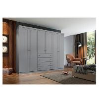 Guarda Roupa Casal Americano 6 Portas Cinza – Henn - 6