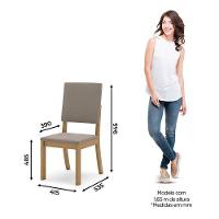 Cadeira Para Mesa De Jantar Milla Kit 4 Peças Nature Marrom Amêndoa - Henn
