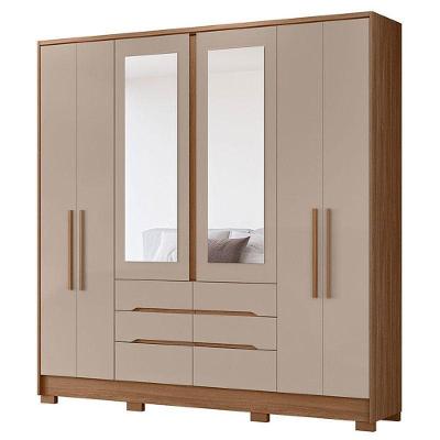 Guarda Roupa Casal San Francisco 6 Portas 6 Gavetas Carvalho Fendi Moval