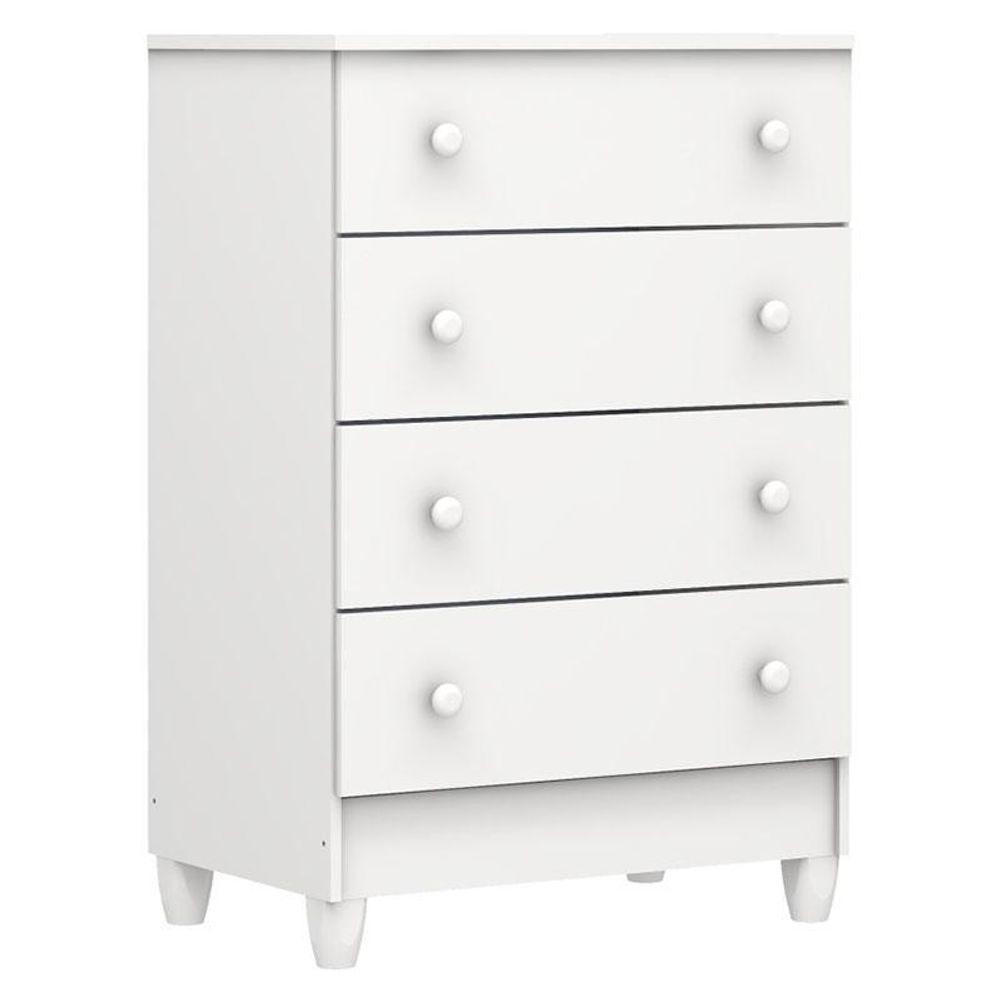 Berço Americano Lara Com Cômoda Gaveteiro Mel Flat Branco Brilho – Carolina - 5