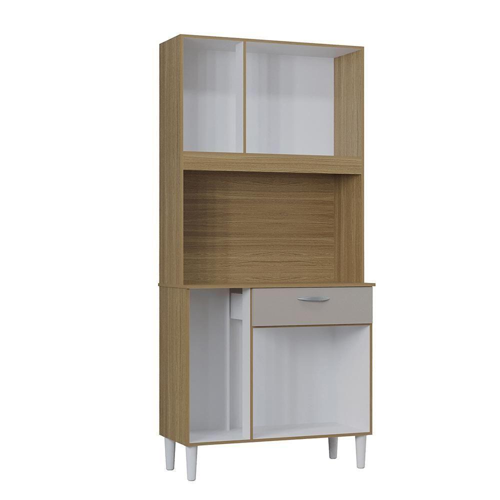 Cozinha Kit Cassia 6 Portas E 1 Gaveta Damasco Ripado Off White- Poquema - 8