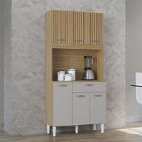 Cozinha Kit Cassia 6 Portas E 1 Gaveta Damasco Ripado Off White- Poquema - 2