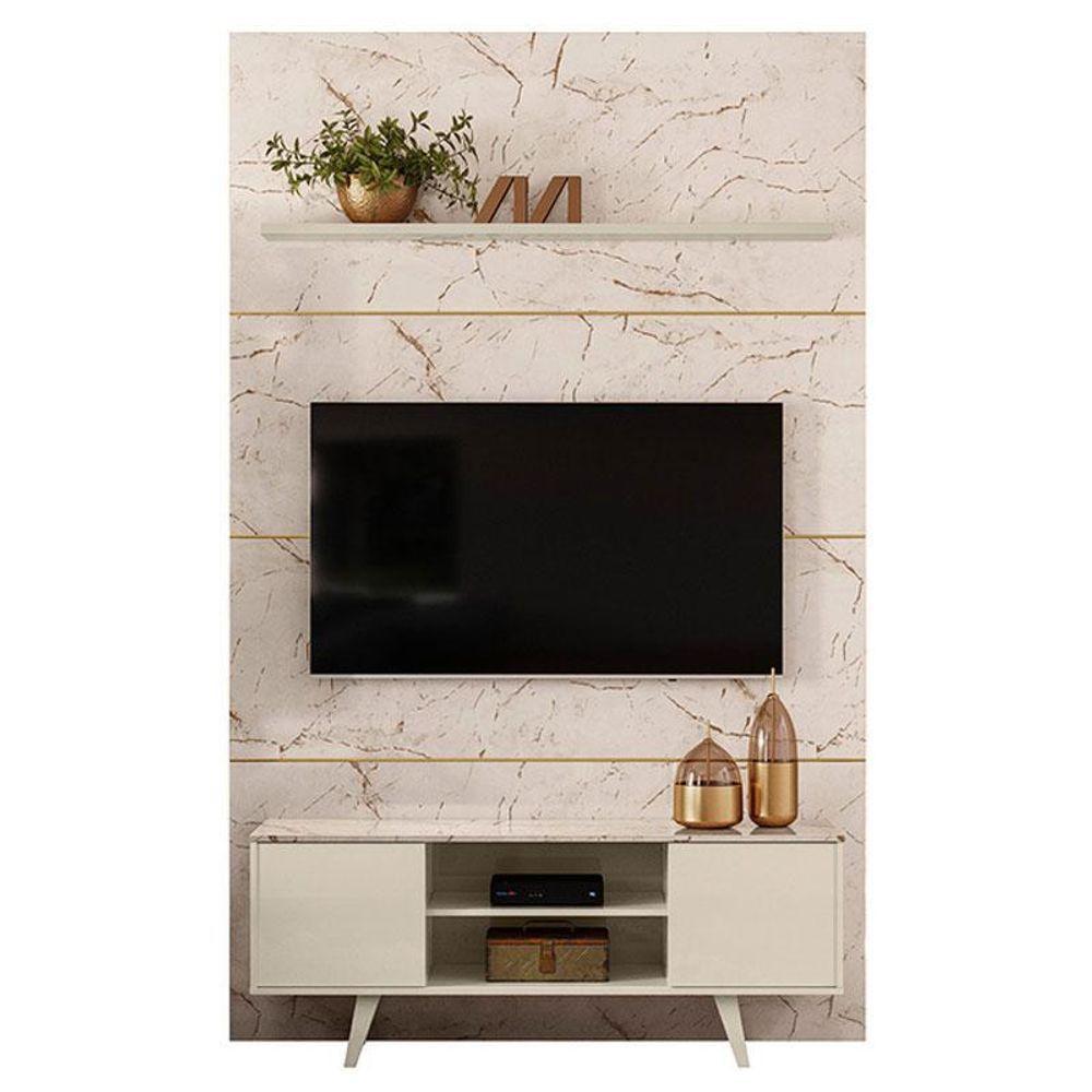 Estante Home Theater Com Bancada Panorama Calacata Off White – Madetec - 1
