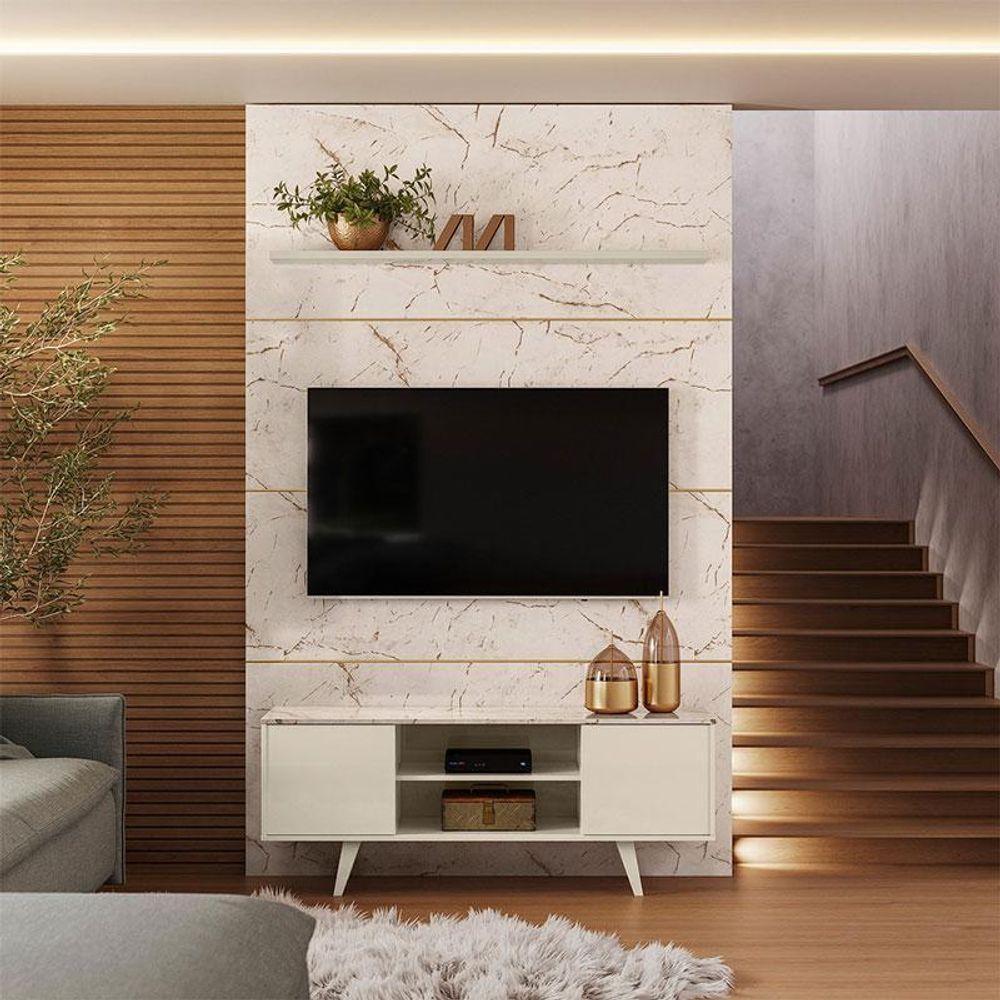 Estante Home Theater Com Bancada Panorama Calacata Off White – Madetec - 7