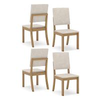 Cadeira Para Mesa De Jantar Milla Kit 4 Peças Nature Linho - Henn - 1