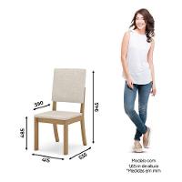 Cadeira Para Mesa De Jantar Milla Kit 4 Peças Nature Linho - Henn