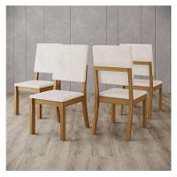 Cadeira Para Mesa De Jantar Milla Kit 4 Peças Nature Linho - Henn - 5