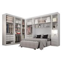 Quarto De Casal Modulado 12 Portas Orion Branco – Leifer Móveis