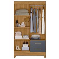 Guarda Roupa Solteiro Ambiente Chile 4 Portas Freijó Cinza - Moval - 3