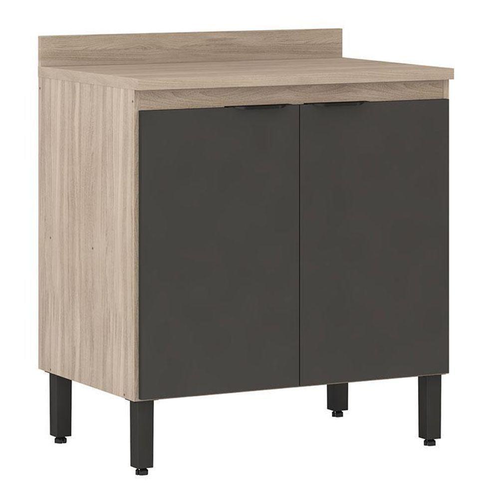 Balcão De Cozinha Firenze 2 Portas 80 Cm Avena Grafito - Demóbile - 1