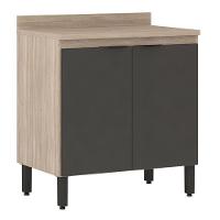 Balcão De Cozinha Firenze 2 Portas 80 Cm Avena Grafito - Demóbile - 1