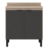 Balcão De Cozinha Firenze 2 Portas 80 Cm Avena Grafito - Demóbile - 2