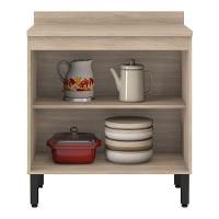 Balcão De Cozinha Firenze 2 Portas 80 Cm Avena Grafito - Demóbile - 3