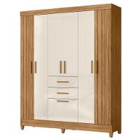 Guarda Roupa Solteiro Ambiente Malta 7 Portas Freijó Off White - Moval - 5