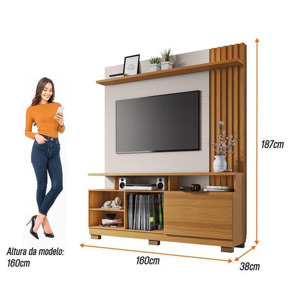 Estante Home Theater Artheo Cinamomo Off White - Hb Móveis - 3