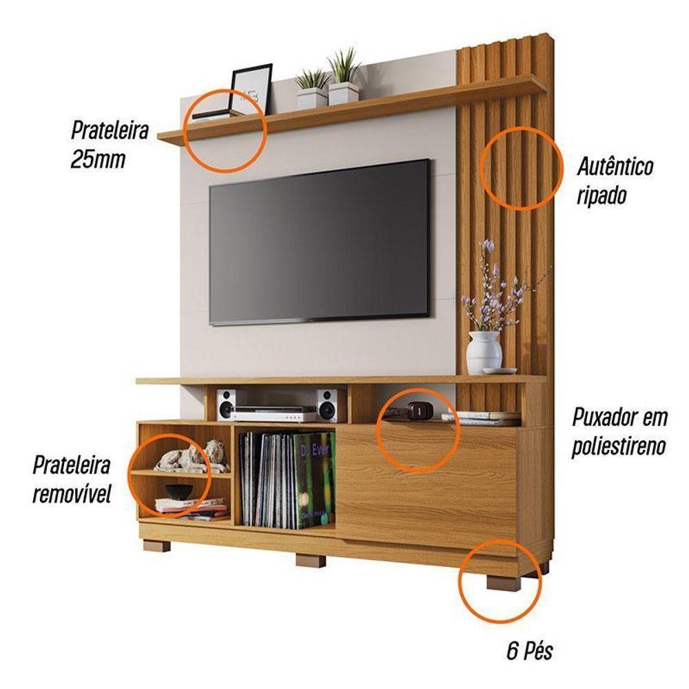 Estante Home Theater Artheo Cinamomo Off White - Hb Móveis - 6
